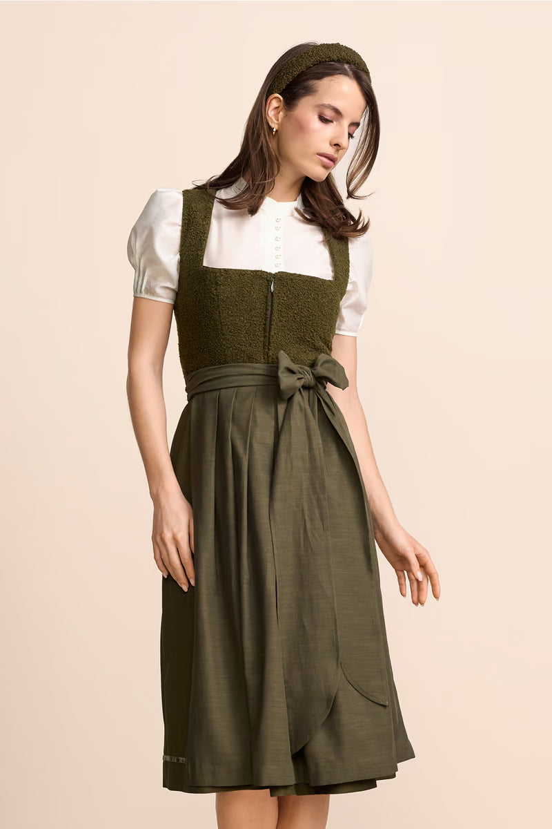 Krüger Noeline Long Dirndl, Green — 70cm 2pc Set