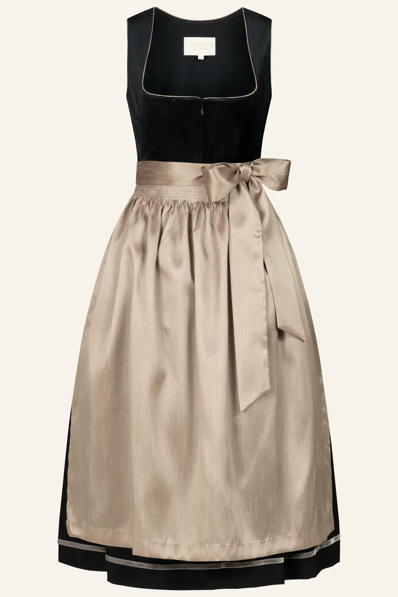 Kruger Maxi Dirndl 2pcs. 80cm "Suzanne" black