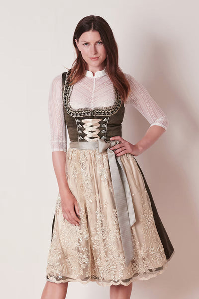 Kruger Long Dirndl 2pcs. 70cm "Anouk" grun (closeout 36)