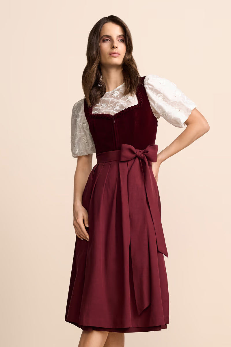 Krüger Naomie Long Dirndl, Red — 70cm 2pc Set