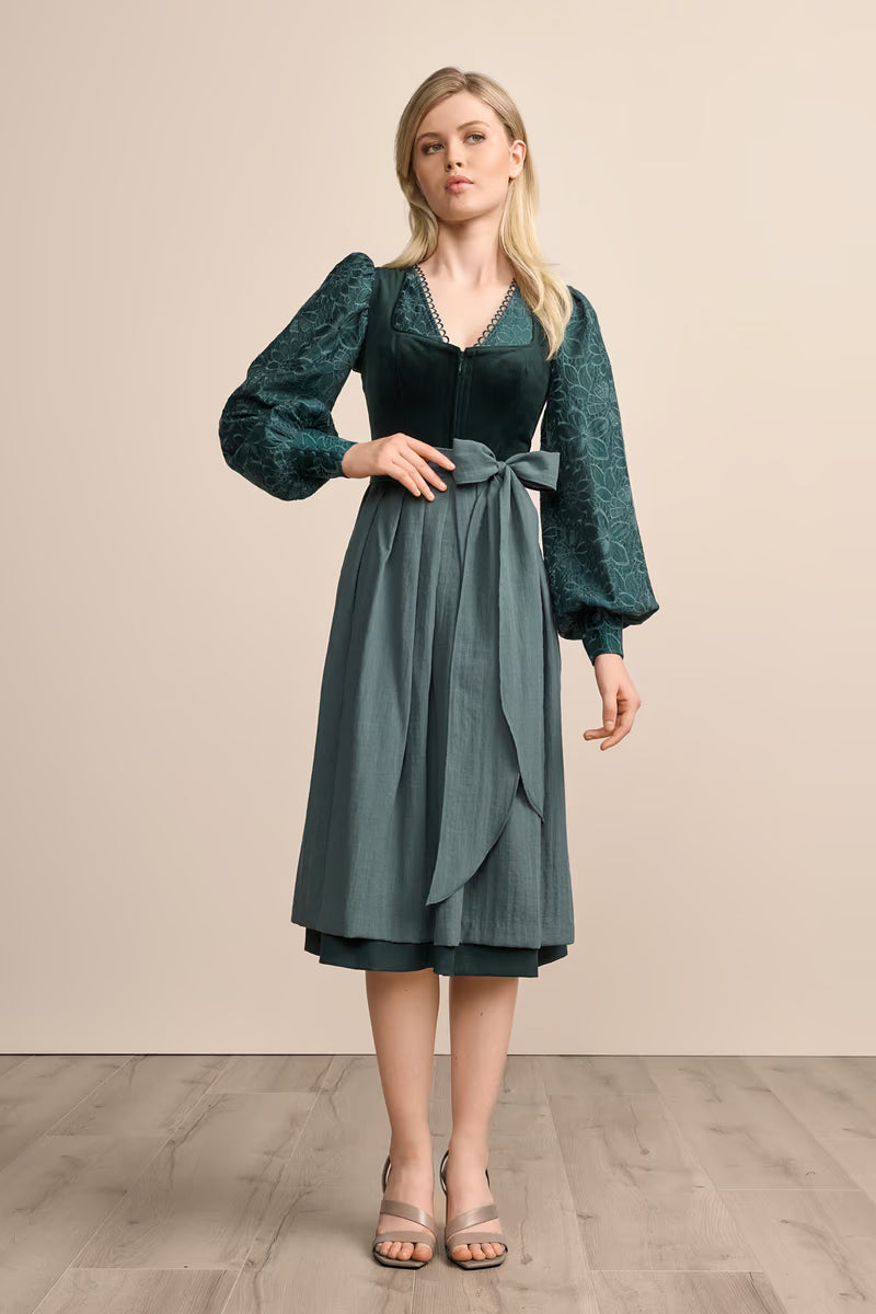 Kruger Long Dirndl 2pcs. 70cm "Valera" green (32,38)