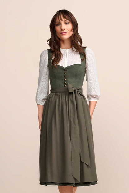 Kruger Long Dirndl 2pcs. 70cm "Ileyna" green