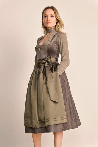 Kruger Long Dirndl 2pcs. 70cm "Ester" olive