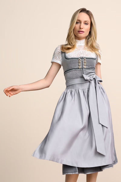 Kruger Long Dirndl 2pcs. 70cm "Milda" gray