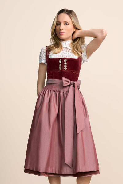 Kruger Long Dirndl 2pcs. 70cm "Milda" red