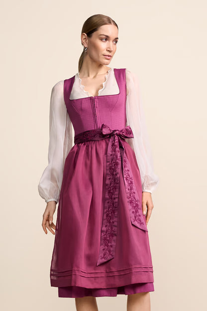 Krüger Rosaria Long Dirndl, Pink — 70cm 2pc Set