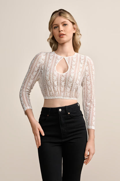 Krüger 'Coline' Lace Dirndl Blouse — Ecru