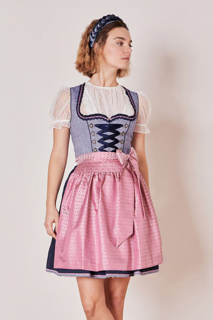 Kruger Skylar Midi Dirndl, Blue — 60cm 2pc Set