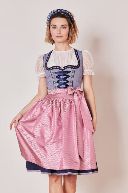 Kruger Skylar Midi Dirndl, Blue — 60cm 2pc Set