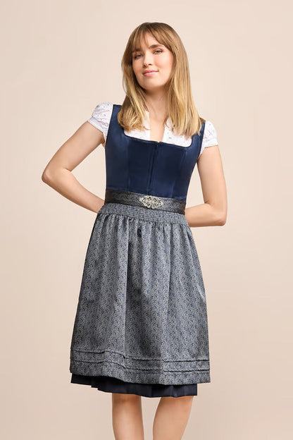 Kruger Aurela Midi Dirndl, Steel Blue — 60cm 2pc Set