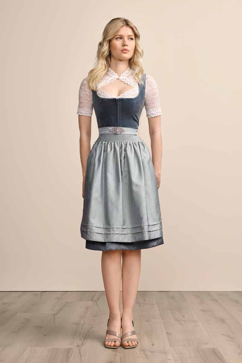 Kruger Midi Dirndl 2pcs. 60cm "Aurela" blue