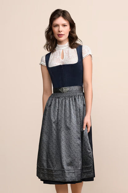 Kruger Aurela Long Dirndl, Steel Blue — 70cm 2pc Set