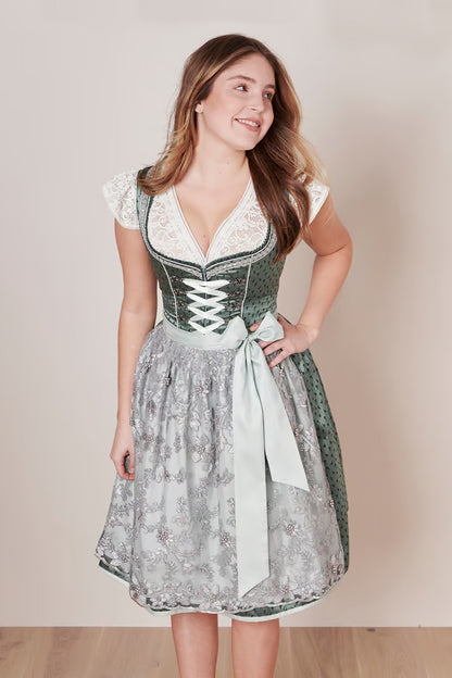 Kruger Midi Dirndl 2pcs. 60cm "Hira" green