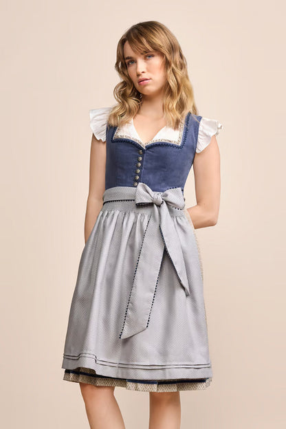 Kruger Midi Dirndl 2pcs. 60cm "Aleika" blue (34)