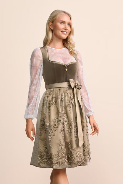 Kruger Virelina Midi Dirndl, Green — 60cm 2pc Set