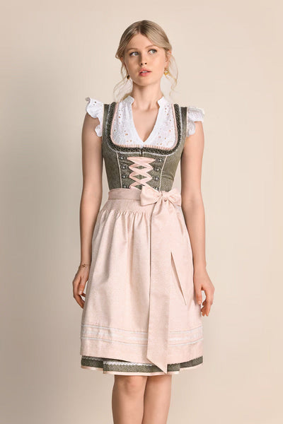 Kruger Midi Dirndl 2pcs. 60cm "Elowen" green