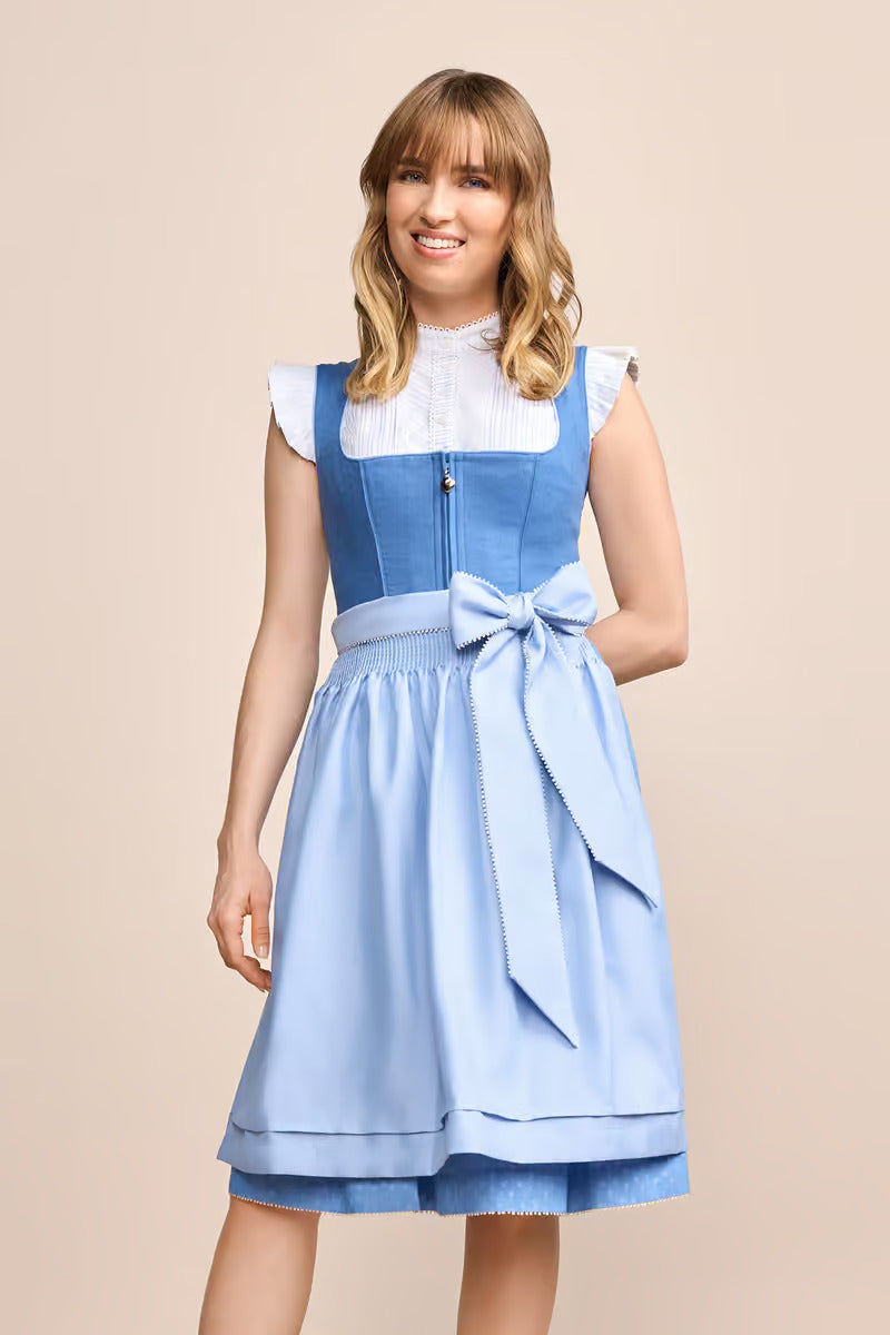 (new) Kruger Midi Dirndl 2pcs. 60cm "Dorette" blue