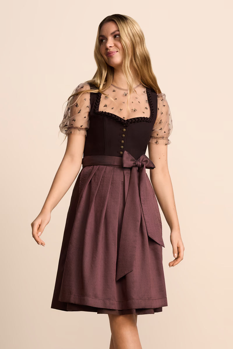 Kruger Orlinae Midi Dirndl, Red — 60cm 2pc Set