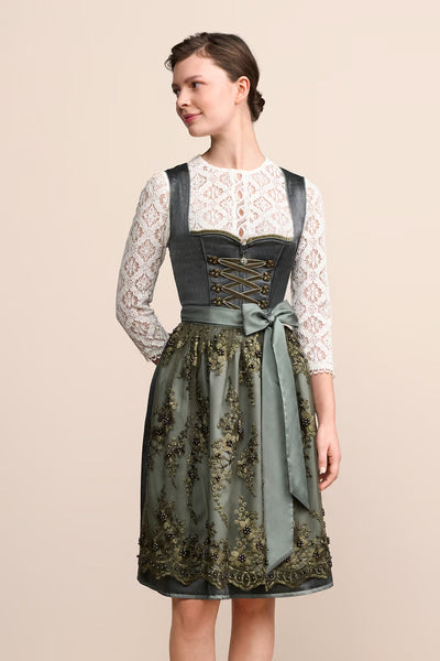 Kruger Midi Dirndl 2pcs. 60cm "Lunessa" green