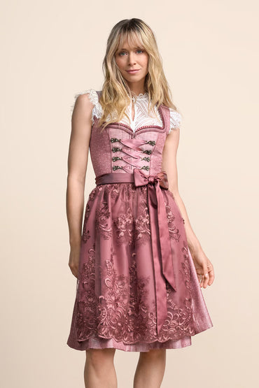 Kruger Midi Dirndl 2pc 60cm "Serenai" pink (38,40)