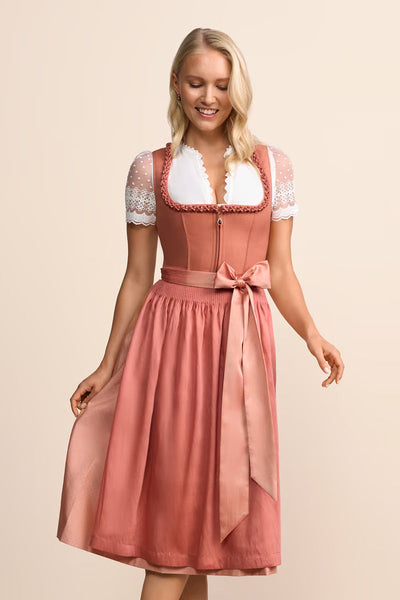 Kruger Aeloria Long Dirndl, Orange — 70cm 2pc Set
