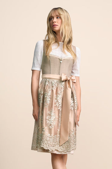 Kruger Midi Dirndl 2pc 60cm "Vivianna" brown (40)