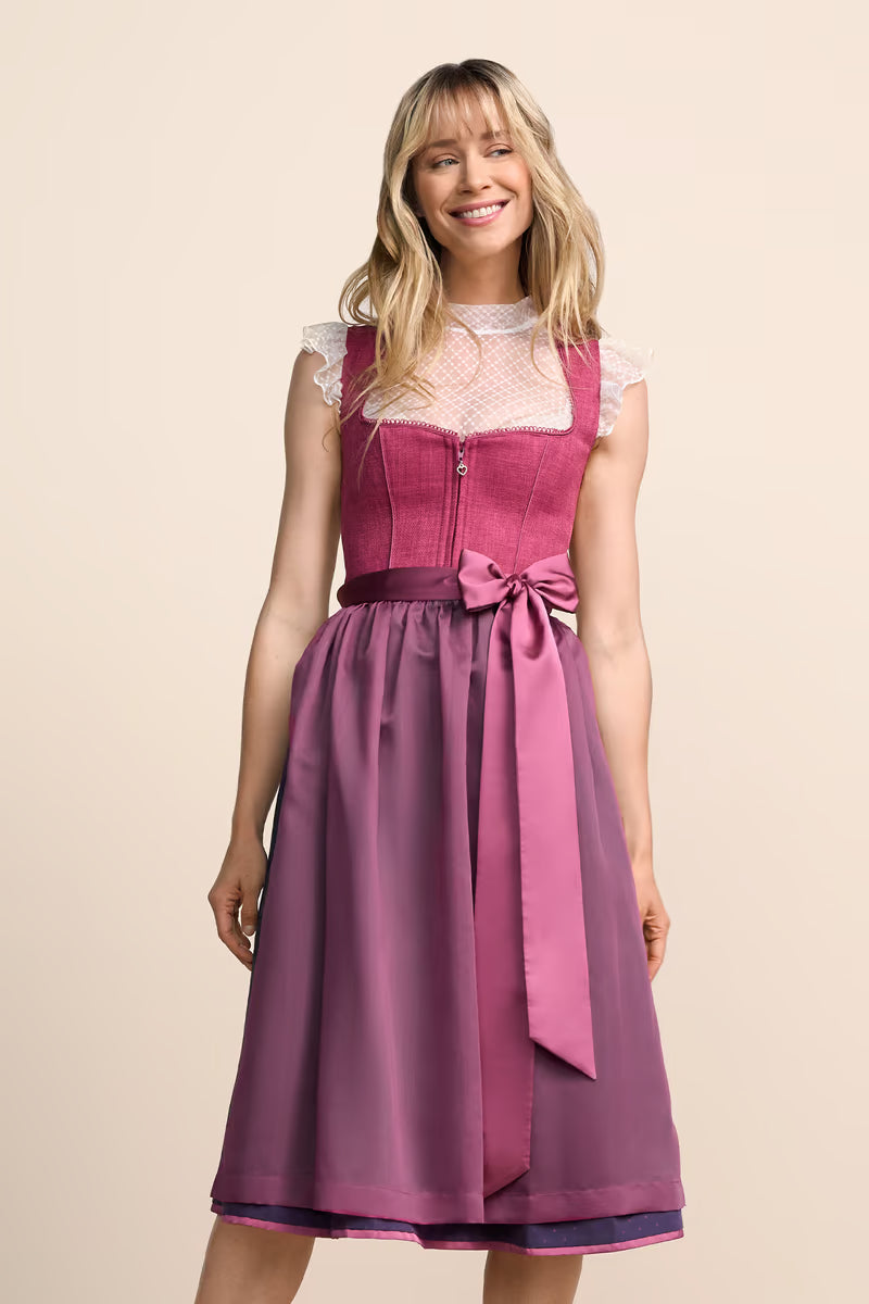 Kruger Long Dirndl 2pc 70cm "Marin" pink