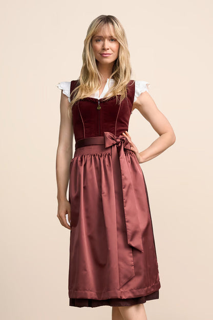 Kruger Long Dirndl 2pcs. 70cm "Ariella" red