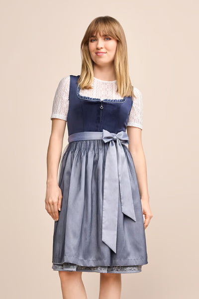 Kruger Midi Dirndl 2pcs. 60cm "Joelina" blue
