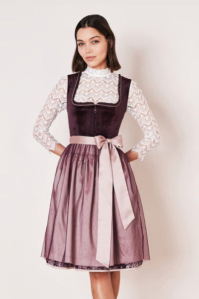 Kruger Midi Dirndl 2pcs. 60cm "Joelina" berry