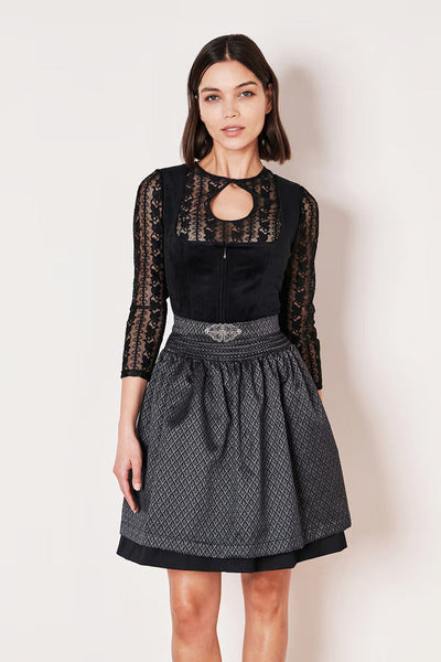 Kruger Mini Dirndl 2pcs. 50cm "Alisha" black (size 38)