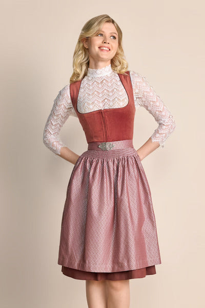 Kruger Midi Dirndl 2pcs. 60cm "Alisha" red