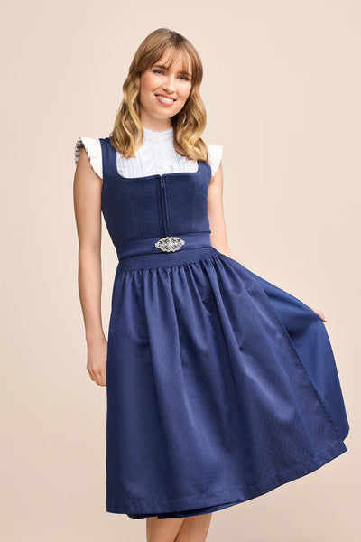 Kruger Long Dirndl 2pcs. 70cm "Alisha" blue (size 36)