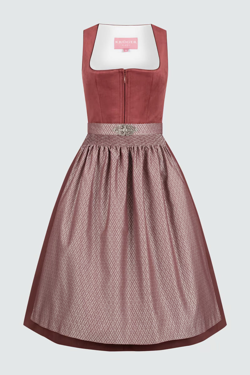 Kruger Long Dirndl 2pcs. 70cm "Alisha" red
