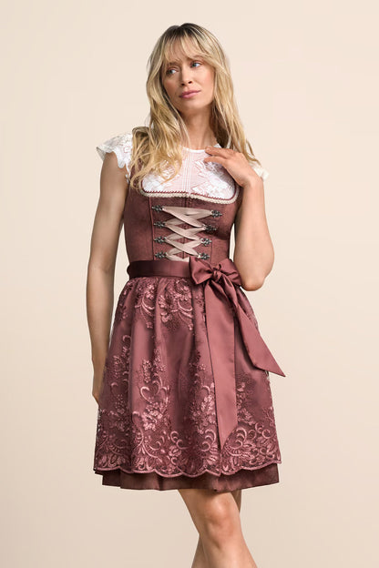 Kruger Midi Dirndl 2pcs. 60cm "Nevaeh" red (size 34,38)