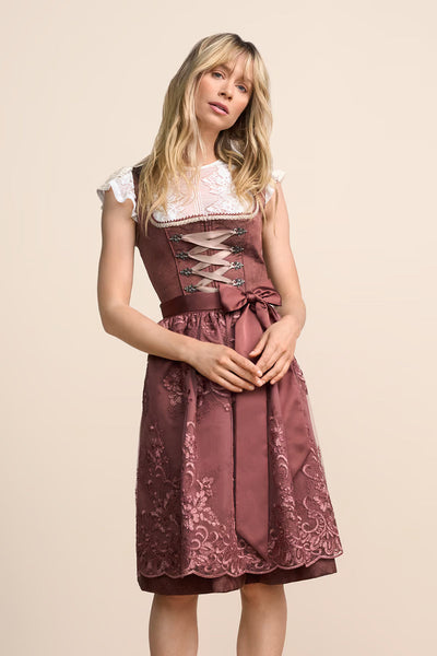 Kruger Midi Dirndl 2pcs. 60cm "Nevaeh" red (size 34,38)