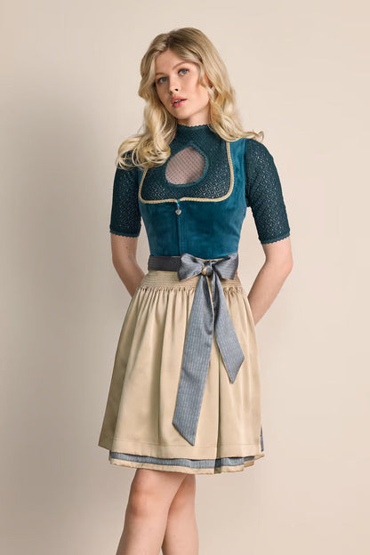 Kruger Dena Mini Dirndl, Turquoise — 50cm 2pc Set