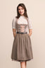 Kruger Midi Dirndl 2pcs. 60cm "Mariselle" brown
