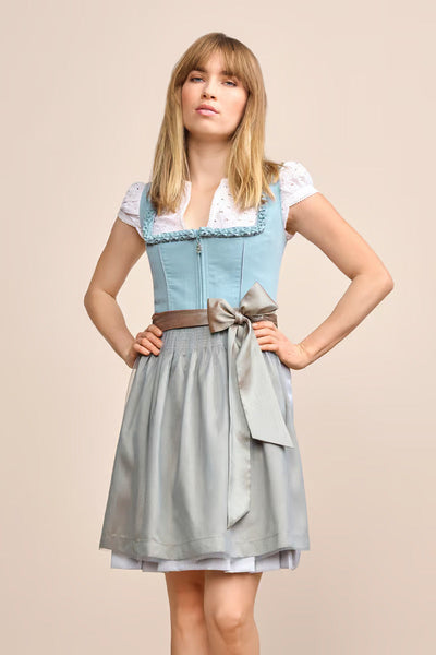 Kruger Mini Dirndl 2pcs. 50cm "Emmeline" blue (32,34,36)