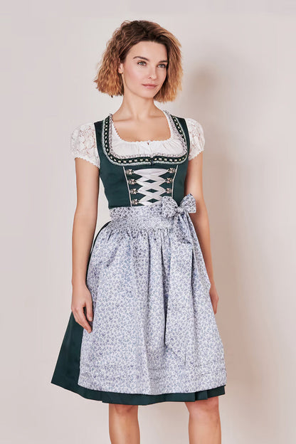 Kruger Rieke Midi Dirndl, Green — 60cm 2pc Set