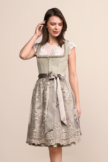 Kruger midi Dirndl 2pcs. 60cm "Hellin" green