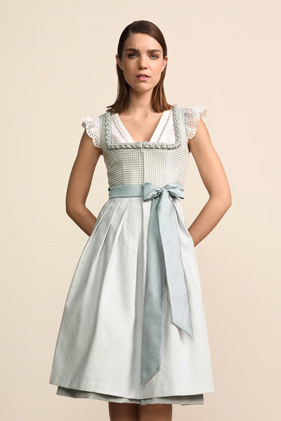 Kruger Long Dirndl 2pcs. 70cm "Anjali" gray-blue
