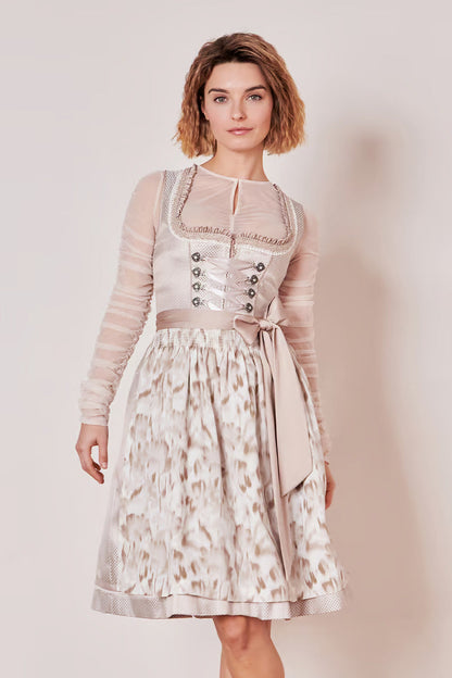 Kruger Nemi Midi Dirndl, Beige — 60cm 2pc Set