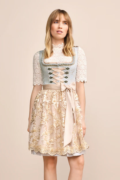 Kruger Mini Dirndl 2pcs. 50cm "Corvina" blue (size 40)