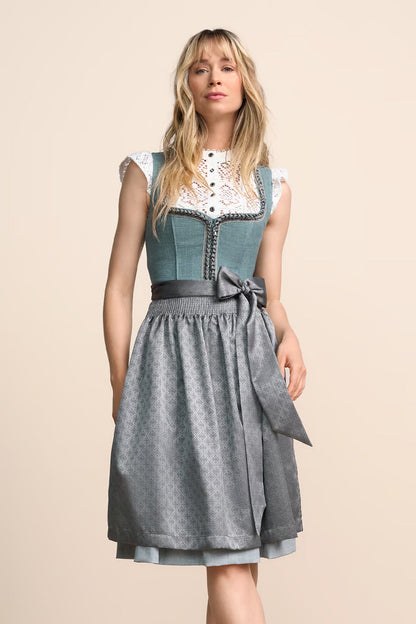 Kruger Midi Dirndl 2pcs. 60cm "Soleil" turquoise