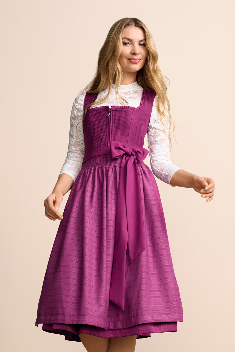 Kruger Long Dirndl 2pcs. 70cm "Emmelina" berry