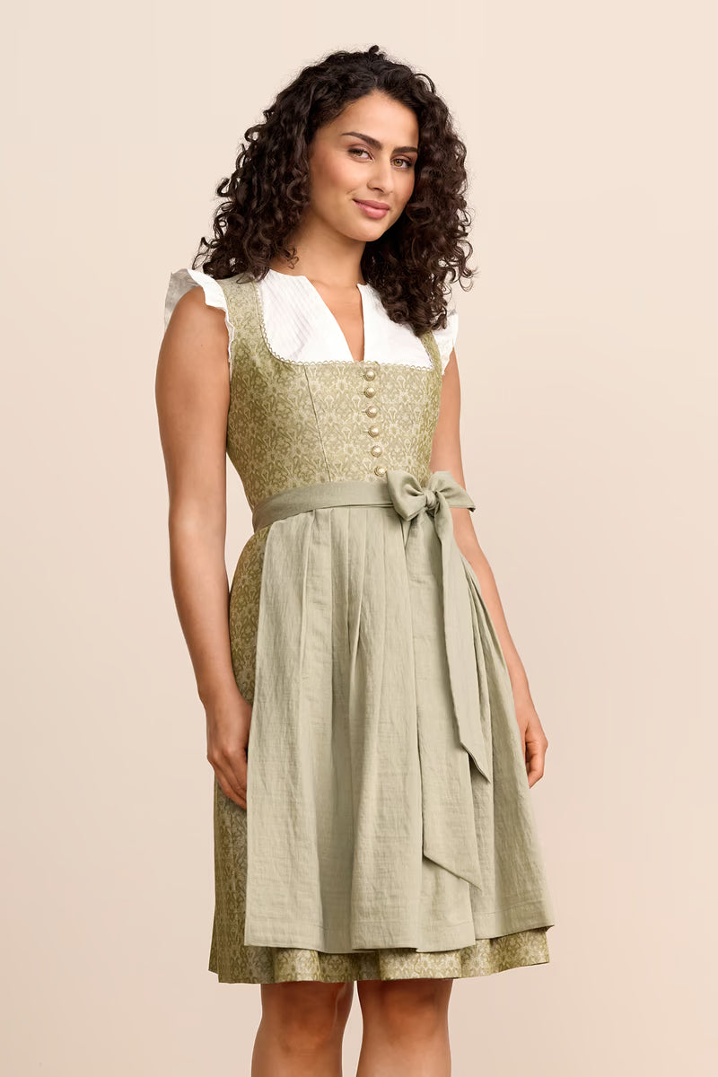 Krüger Bracia Midi Dirndl, Green — 60cm 2pc Set