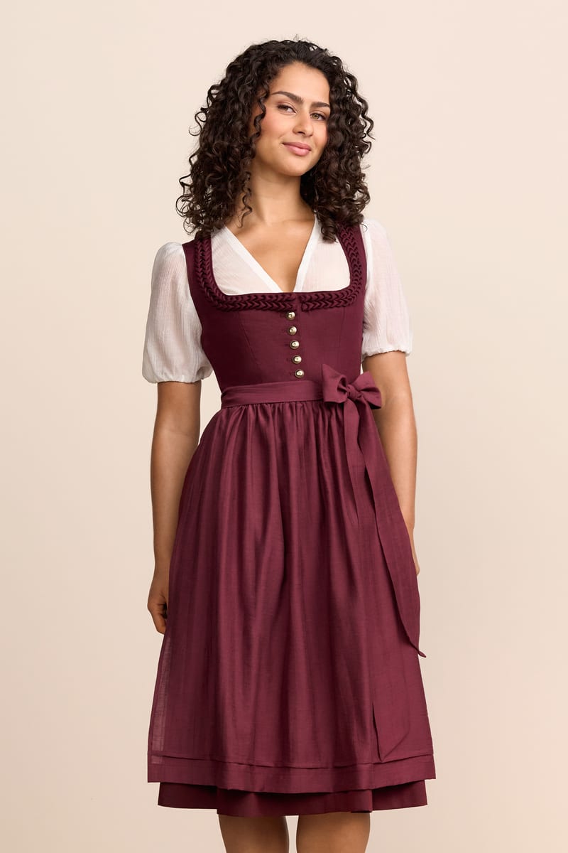Kruger Palmira Long Dirndl, Red, 70cm