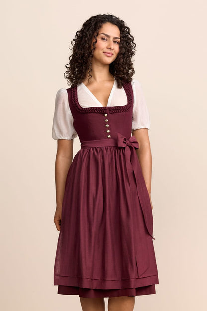 Kruger Palmira Long Dirndl, Red, 70cm