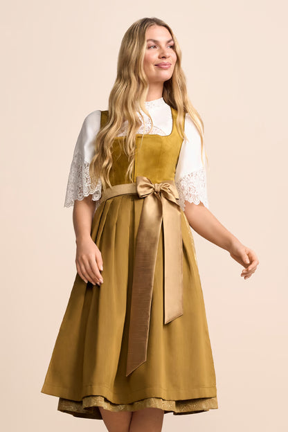 Krüger Myrcella Long Dirndl, Yellow — 70cm 2pc Set
